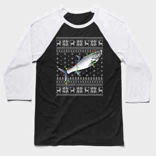 Fishing Xmas Lighting Santa Ugly Fish Christmas Baseball T-Shirt